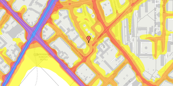 Trafikstøjkort på Stevnsgade 3, 1. th, 2200 København N