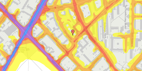 Trafikstøjkort på Stevnsgade 4, st. th, 2200 København N