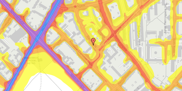 Trafikstøjkort på Stevnsgade 5, 3. th, 2200 København N