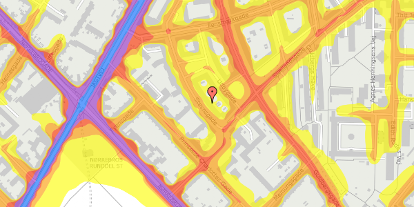 Trafikstøjkort på Stevnsgade 8, 1. tv, 2200 København N