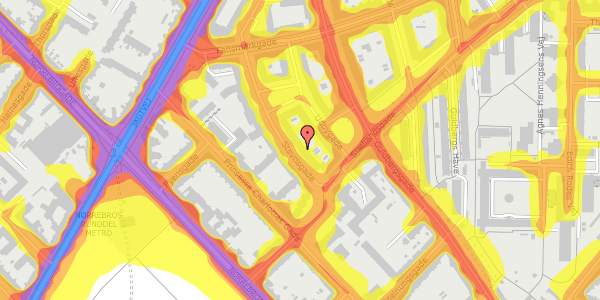 Trafikstøjkort på Stevnsgade 8, 2. tv, 2200 København N