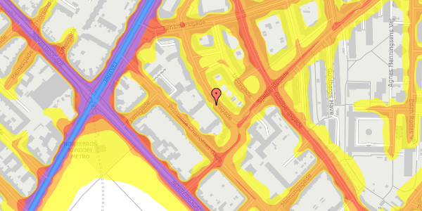 Trafikstøjkort på Stevnsgade 9, 3. tv, 2200 København N