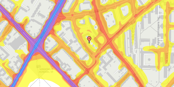 Trafikstøjkort på Stevnsgade 10, 3. th, 2200 København N