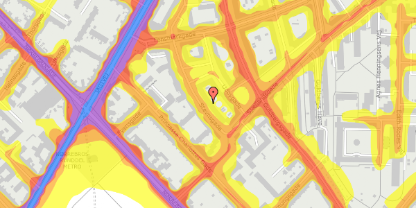 Trafikstøjkort på Stevnsgade 10, 3. tv, 2200 København N