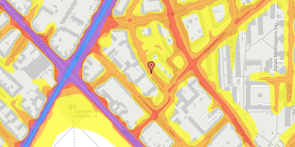 Trafikstøjkort på Stevnsgade 11, st. th, 2200 København N