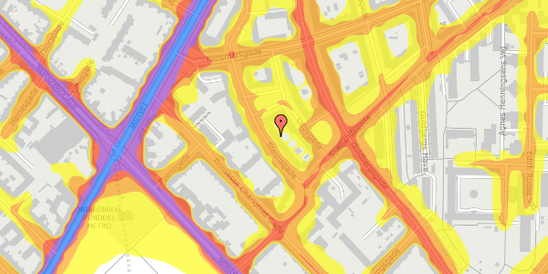 Trafikstøjkort på Stevnsgade 12, st. th, 2200 København N