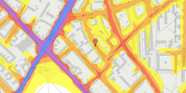 Trafikstøjkort på Stevnsgade 13, st. th, 2200 København N