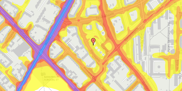 Trafikstøjkort på Stevnsgade 14, st. th, 2200 København N