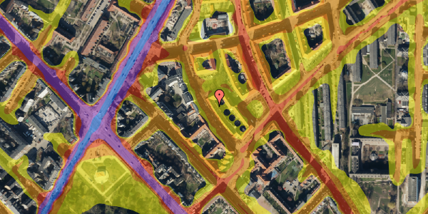 Trafikstøjkort på Stevnsgade 14, 3. tv, 2200 København N