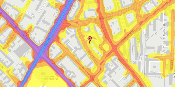 Trafikstøjkort på Stevnsgade 16, 3. th, 2200 København N