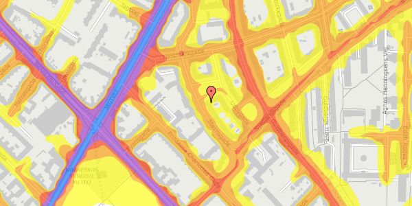 Trafikstøjkort på Stevnsgade 16, 3. tv, 2200 København N