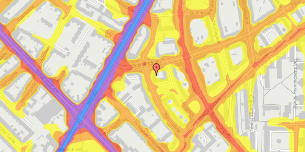 Trafikstøjkort på Stevnsgade 20, 1. tv, 2200 København N