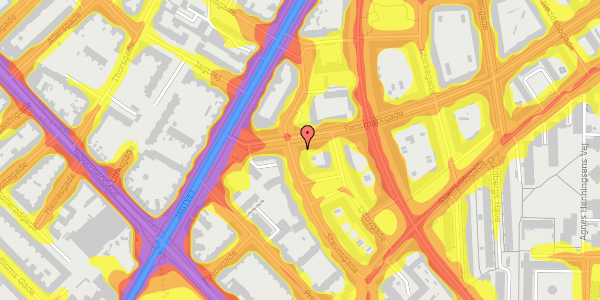 Trafikstøjkort på Stevnsgade 22, 1. th, 2200 København N