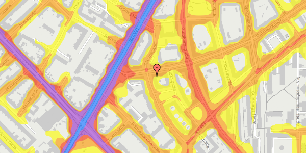 Trafikstøjkort på Stevnsgade 22, 1. tv, 2200 København N