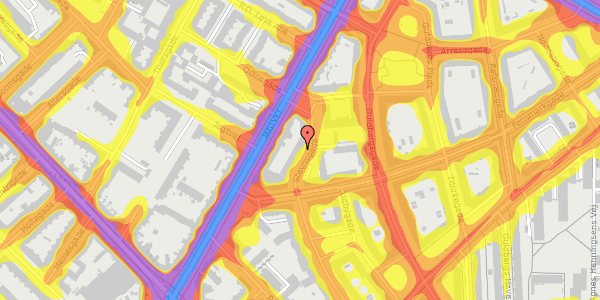 Trafikstøjkort på Stevnsgade 37, 1. th, 2200 København N