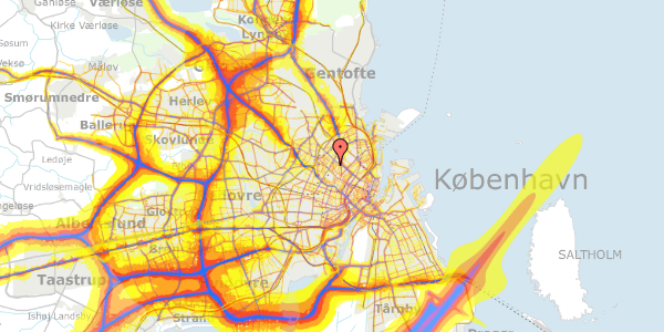 Trafikstøjkort på Stevnsgade 39, st. th, 2200 København N