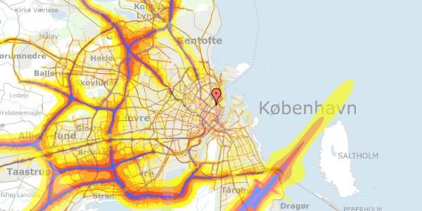 Trafikstøjkort på Stockholmsgade 19, 2. th, 2100 København Ø