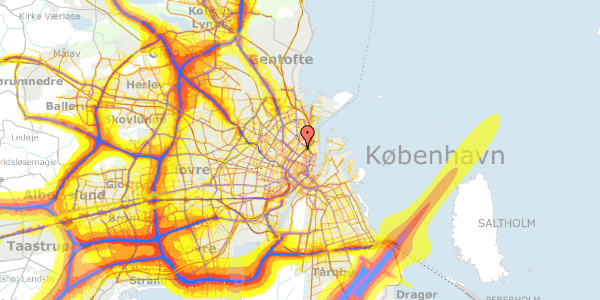 Trafikstøjkort på Stockholmsgade 35, kl. tv, 2100 København Ø