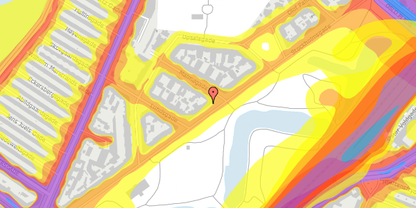 Trafikstøjkort på Stockholmsgade 37, 3. th, 2100 København Ø