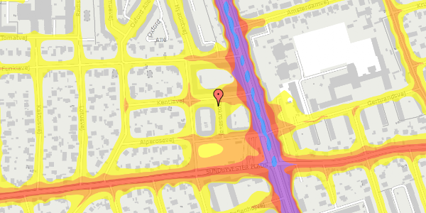 Trafikstøjkort på Stokrosevej 2, 2. th, 2300 København S