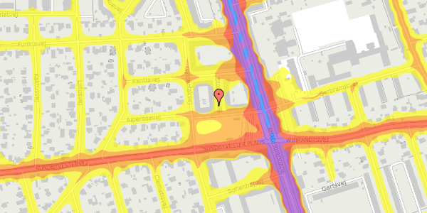 Trafikstøjkort på Stokrosevej 8, st. th, 2300 København S