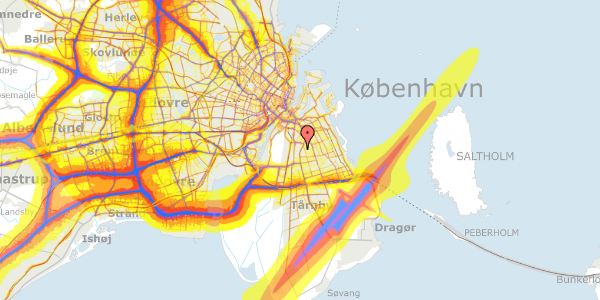 Trafikstøjkort på Stolemagerstien 1, 1. tv, 2300 København S