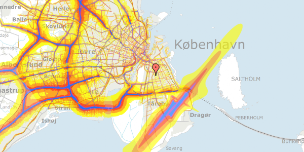 Trafikstøjkort på Stolemagerstien 5, 1. mf, 2300 København S