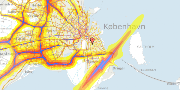 Trafikstøjkort på Stolemagerstien 9, 2. th, 2300 København S