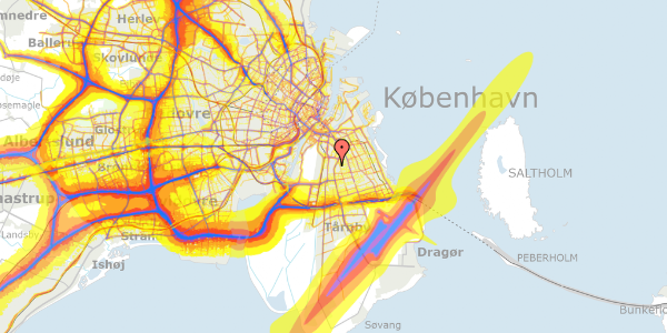 Trafikstøjkort på Stolemagerstien 13, st. th, 2300 København S