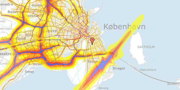 Trafikstøjkort på Stolemagerstien 15, 1. mf, 2300 København S