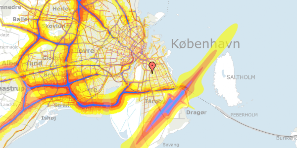 Trafikstøjkort på Stolemagerstien 15, 4. th, 2300 København S