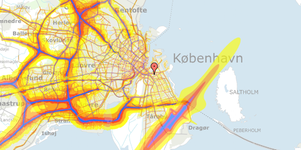 Trafikstøjkort på Store Mølle Vej 5, 2. tv, 2300 København S