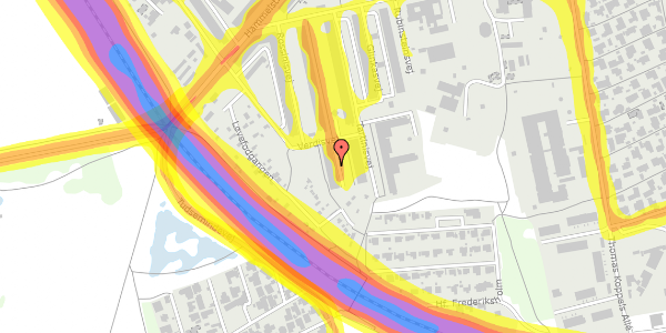 Trafikstøjkort på Stradellasvej 32, 1. 1, 2450 København SV