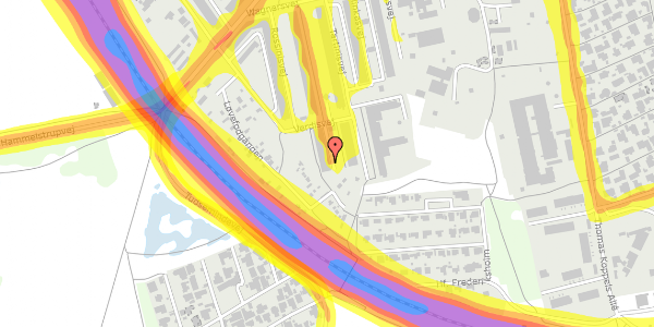 Trafikstøjkort på Stradellasvej 34, st. 3, 2450 København SV