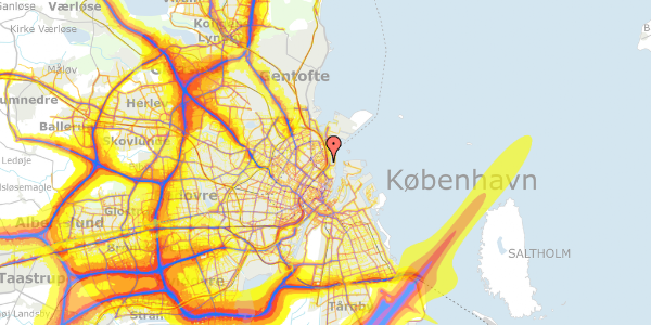 Trafikstøjkort på Strandboulevarden 3, 1. th, 2100 København Ø