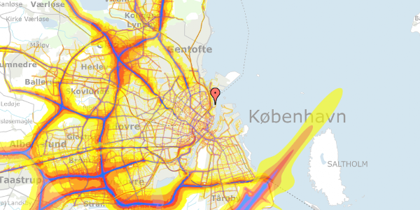 Trafikstøjkort på Strandboulevarden 8, 3. 3, 2100 København Ø