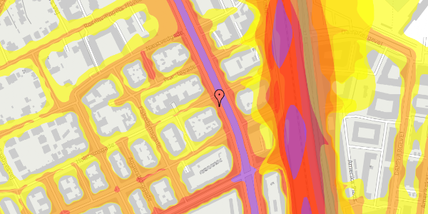 Trafikstøjkort på Strandboulevarden 25, 4. th, 2100 København Ø