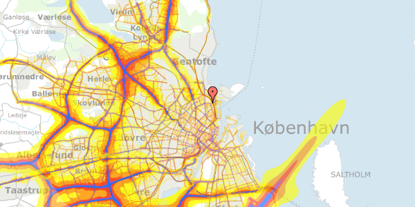 Trafikstøjkort på Strandboulevarden 137, 3. th, 2100 København Ø