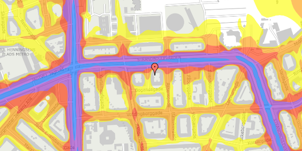 Trafikstøjkort på Strandboulevarden 139, 1. th, 2100 København Ø