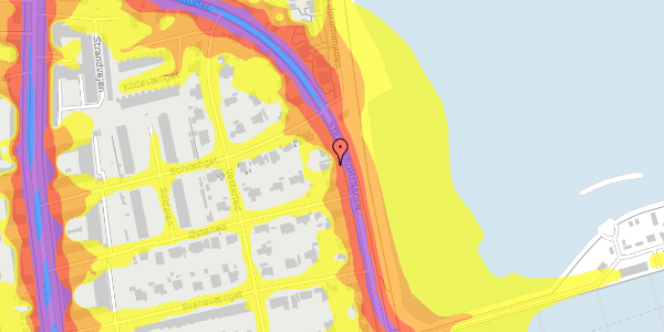 Trafikstøjkort på Strandpromenaden 27, 2100 København Ø