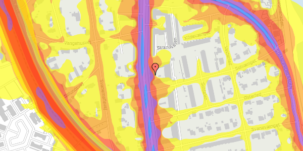 Trafikstøjkort på Strandvejen 18, 1. th, 2100 København Ø