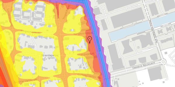 Trafikstøjkort på Strandvejen 119, 1. 115, 2900 Hellerup