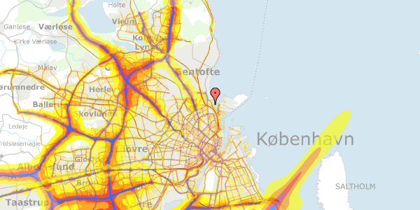 Trafikstøjkort på Strandvænget 17, 2100 København Ø