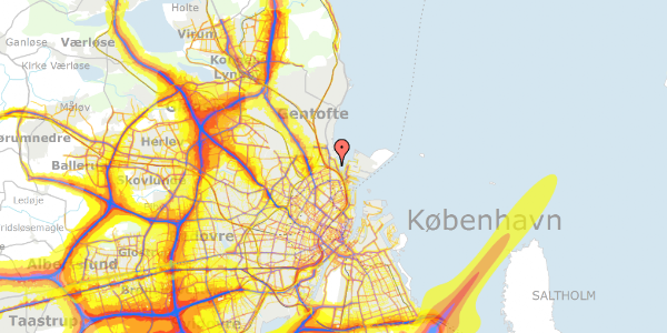 Trafikstøjkort på Strandvænget 19, kl. 1, 2100 København Ø