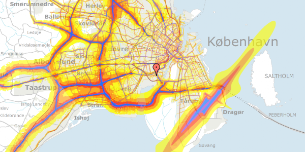 Trafikstøjkort på Straussvej 21, 3. , 2450 København SV