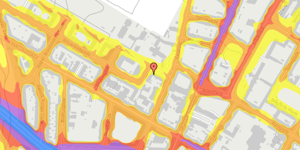 Trafikstøjkort på Struenseegade 1, 1. th, 2200 København N