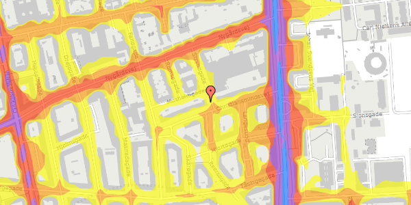 Trafikstøjkort på Strynøgade 10, st. , 2100 København Ø