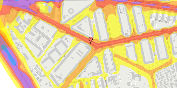 Trafikstøjkort på Stubmøllevej 1, 1. 102, 2450 København SV