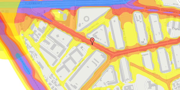 Trafikstøjkort på Stubmøllevej 5, st. th, 2450 København SV