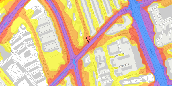 Trafikstøjkort på Studsgaardsgade 1, st. , 2100 København Ø